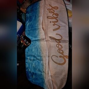 Sunshade Windshield Visor with 'Good Vibes' Beach Print